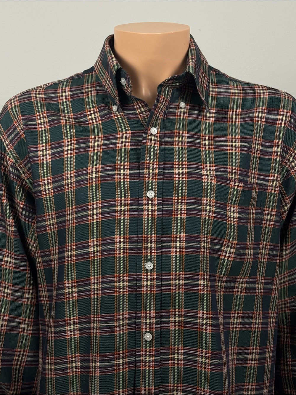 Bobby Jones Men’s Plaid Shirt Green XL 16.5-17 Excellent Condition